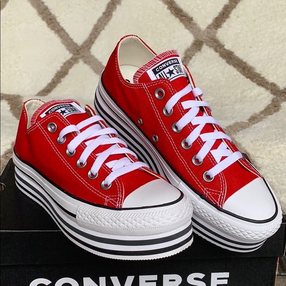 CONVERSE CTAS PLATFORM LAYER OX ENAMEL RED/WHITE/B - Picture 4 of 16